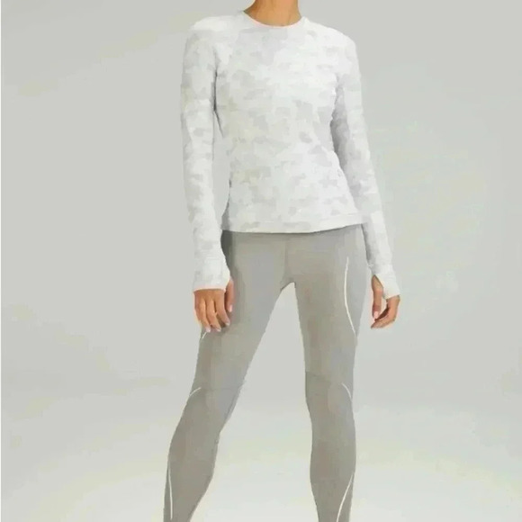 Lululemon Rula Run Long Sleeve Top | Heritage Camo Jacquard Grey | Size 6 - Picture 14 of 15